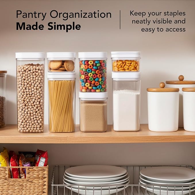 Airtight Food Storage Containers for Pantry, 7 Piece | FlipLock One-Hand Seal, Airtight Lids, For Flour, Sugar, Cereal & Snacks - Image 3