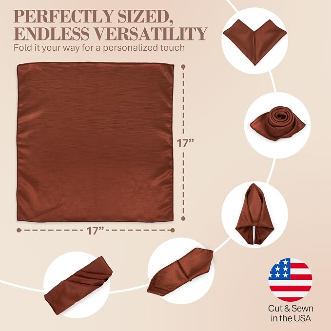 17x17-Inch Shantung Cloth Napkins, Burnt Orange Set of 120 - Image 6