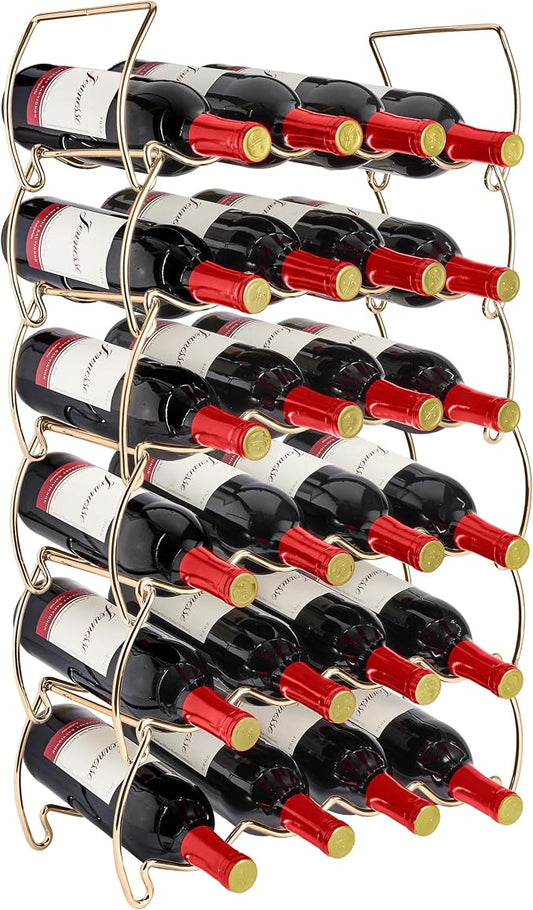 Sorbus 6-Tier Stackable Wine Rack - Classic Style Wine Racks for Bottles - Perfect for Bar, Wine Cellar, Basement, Cabinet, Pantry, etc - Hold 24 Bottles, Metal (Copper) by Sorbus