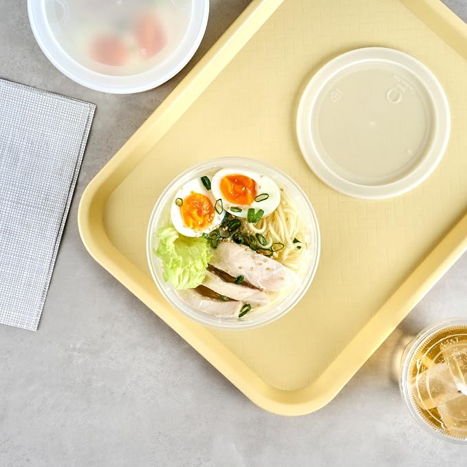 Restaurantware Plastic Food Container 100 Pack of 48 oz Clear Microwave-Safe Storage Container With Lid Leakproof Round Shape Disposable Freezer-Safe - Image 7