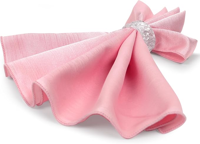 17x17-Inch Shantung Cloth Napkins, Light Pink, Set of 24 - Image 7