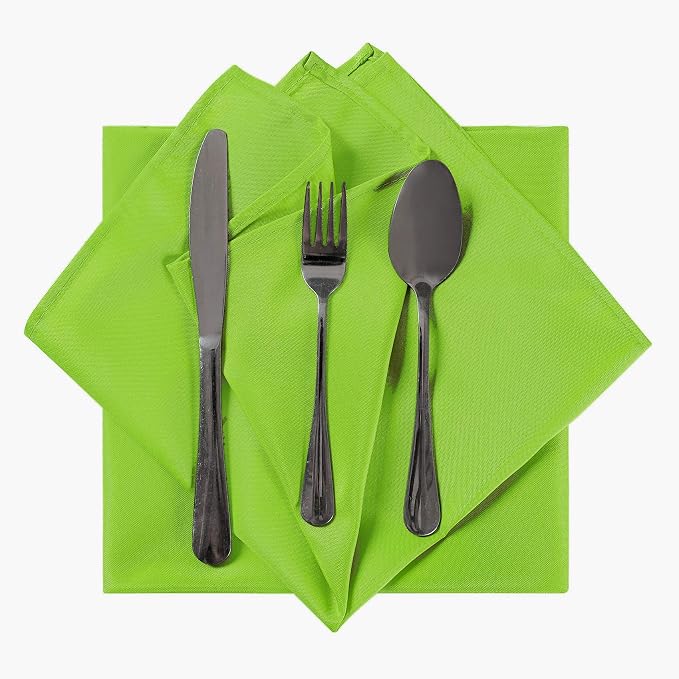 Cloth Napkins 17x17 inch Washable Polyester Dinner Napkins Soft Table Napkins for Wedding Party Dining Banquet(Apple Green,50PCS) - Image 4