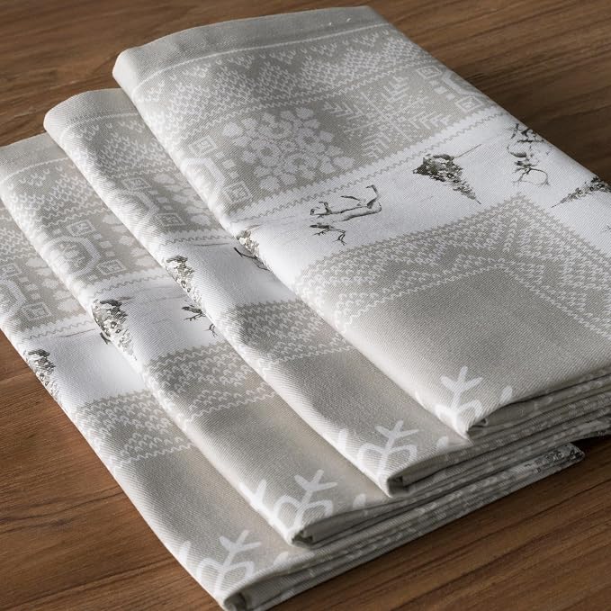 Maison d' Hermine Cloth Napkins Set of 4 Reusable 100% Cotton (20" x 20") | Everyday Square Napkins Cloth Washable Dinner Wedding Restaurant Hotel Kitchen Thanksgiving Christmas - Cozy Christmas - Image 8