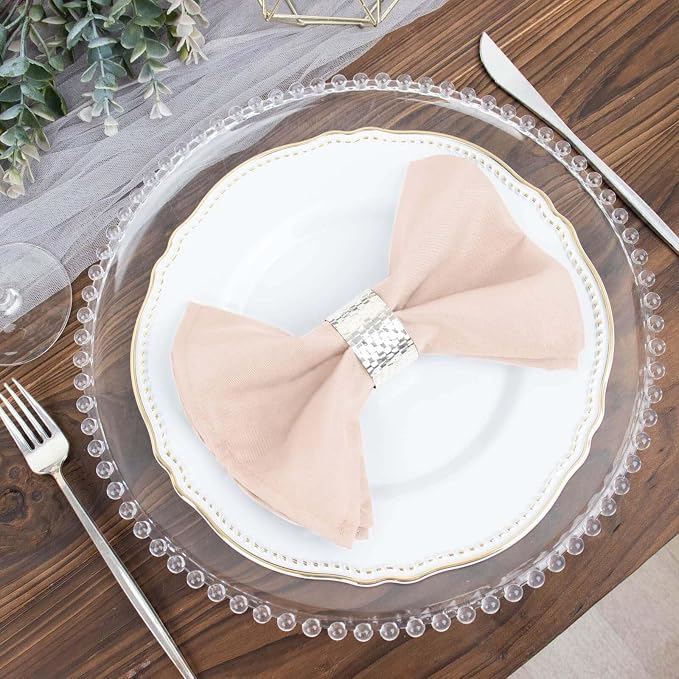 Efavormart Premium Cloth Napkins Set of 10, 17x17 Inch Blush Violet Seamless Dinner Napkins, Washable Linen Table Napkin Cloth with Hemmed Edges for Weddings, Party and Banquet - Image 7