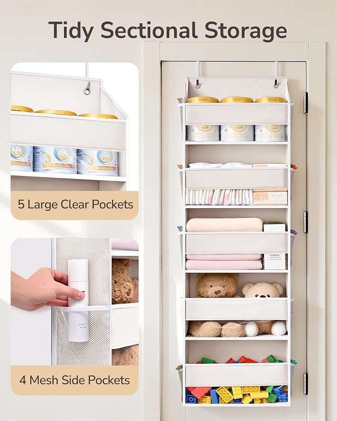 ULG 2 Pack 5-tier Over the Door Organizer Beige - Image 4