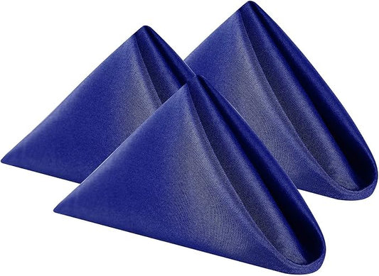 Cloth Napkins 20x20 inch Washable Polyester Dinner Napkins Soft Table Napkins for Wedding Party Dining Banquet(Royal Blue,50PCS) by Cupuamon