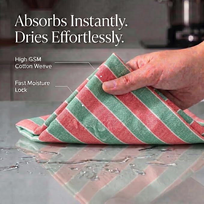 Urban Villa Kitchen Towel Cotton Dish Towels 20”x30” (Set of 6) Christmas - Image 2