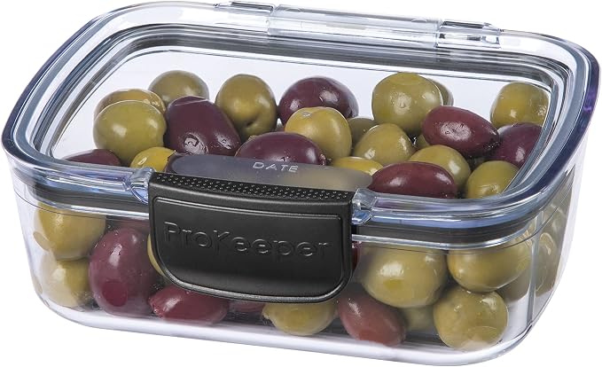Progressive Prokeeper + Deli Storage Set: Air-Tight Silicone Sealed Containers w Grooved Bottom, Dry Erase Lid, BPA-Free, Stackable, Keeps Meats & Cheeses Fresh Longer, PKS-705C Mini Deli 0.69L - Image 3