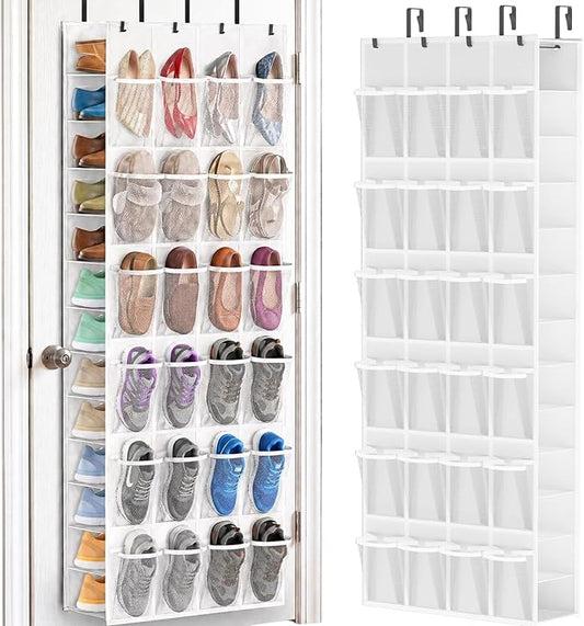 40-50 Pairs Over the Door Shoe Organizer, Large Double-Sided Pockets Hanging Shoe Rack, Space-Saving Closet Door Organizer Fits Boots,Sneakers or Larger Shoes,Shoe Storage for Bedroom, Closet,Entryway by Ofiray-home