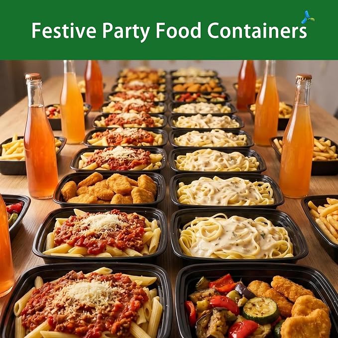 38oz Meal Prep Containers, 50 Pack Disposable Food Storage Boxes with Lids | Heavy Duty, Single Compartment, Leakproof Lids, BPA Free, Microwave Freezer Safe, Plastic To Go Bento Boxes for Lunch Takeout - Image 7