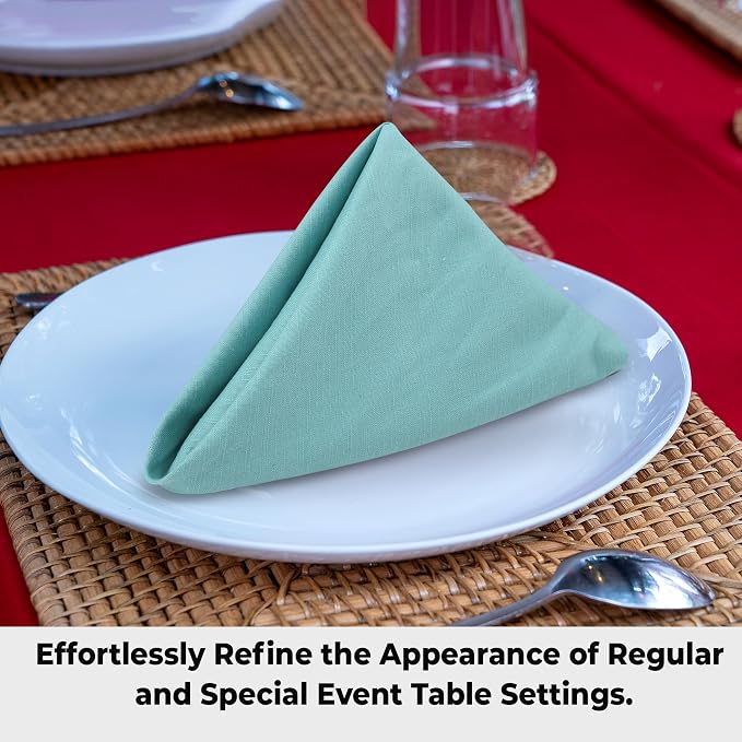 Urban Villa Cloth Napkins Cotton 20x20 (Set of 6) Aqua - Image 2