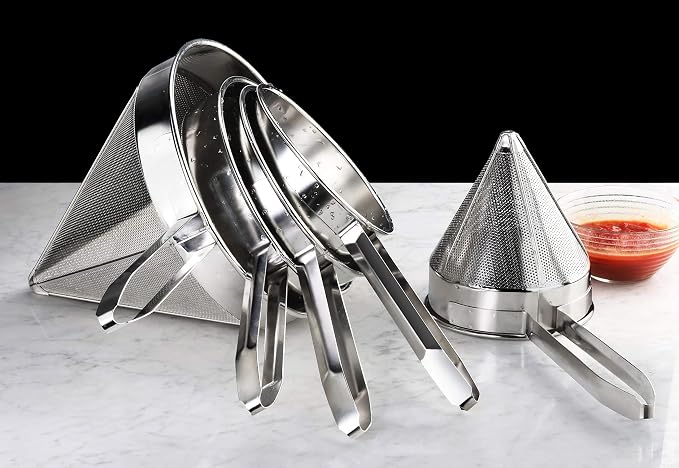 New Star Foodservice 42566 3-Piece Stainless Steel China Cap Strainer Set - Image 8