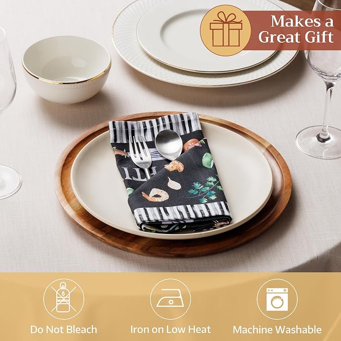 Maison d' Hermine Cloth Napkins Set of 4 Reusable 100% Cotton (18" x 18") | Everyday Square Napkins Cloth Washable Dinner Party Wedding Restaurant Hotel Kitchen Spring Summer - Just Bbq - Image 4
