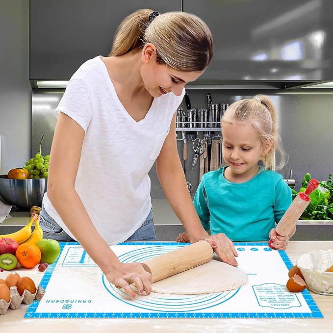 DANIA & DEAN 36"x24" Large Durable Silicone Baking Mat for Pastry and Bread | Non-Slip & Non-Stick Mat with Measurements, for Pizza, Pie Crust, Dough Rolling, Pasta & Sourdough, Reusable Counter Sheet - Image 7
