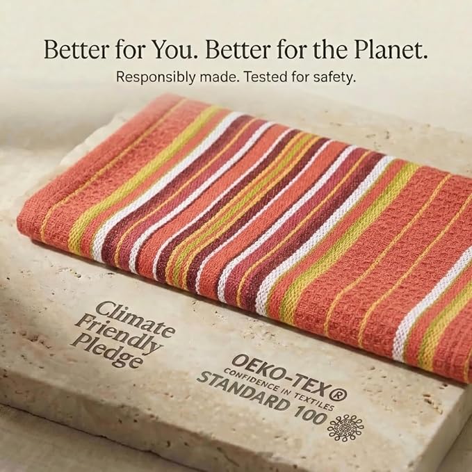 Urban Villa Kitchen Towels Cotton Dish Towels 20”x30” (Set of 6) Rust - Image 9