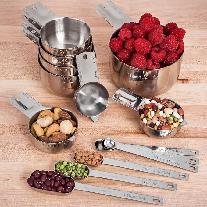 Hudson Essentials Stainless Steel Measuring Cups and Spoons Set (15 Piece Set) - Image 8