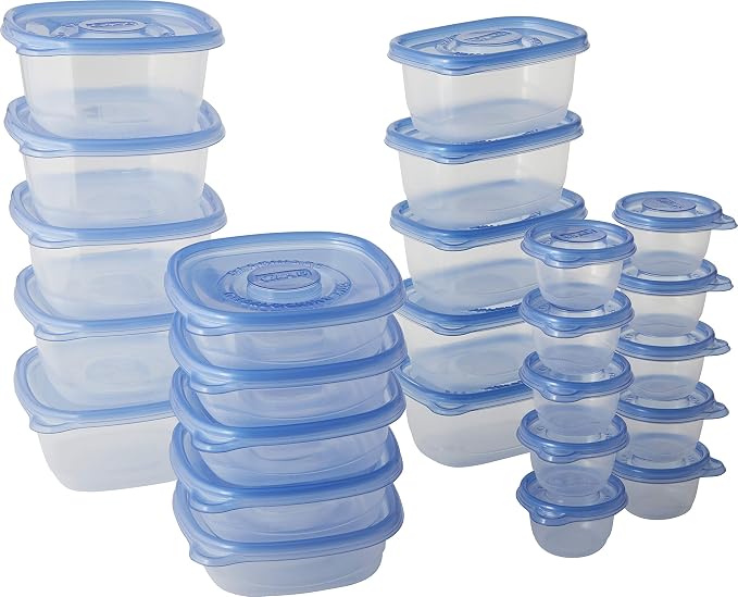 Glad GladWare Lunch Variety Pack Food Storage Containers with Lids, No BPA Reusable Plastic, Multiple Sizes Lunches, Leftovers Snacks, Lock Tight Seal, 25 Count by GladTrashFoodStorage