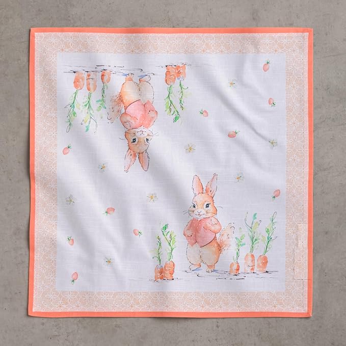 Maison d' Hermine Cloth Napkins Set of 4 Reusable 100% Cotton (20" x 20") | Everyday Square Napkins Cloth Washable Dinner Party Wedding Restaurant Hotel Kitchen Spring Summer - Bunny Party - Image 8