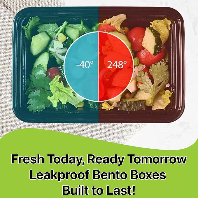 Meal Prep Containers [50 Set] 32 oz with Lids, 1 compartment, Stackable, Reusable, Leakproof, Food Safe, Microwave, Freezer & Dishwasher Safe for Food Prep Storage Bento Box (50 Set, 32 oz) - Image 6