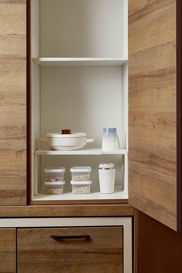 Nxconsu Expandable Cabinet Shelf, Shelf Riser for Cabinets, 11.8" White | Edgeless Metal Cabinet Riser Holds 50 lb and Expands 14.6 to 24.6 in for Under Sink Kitchen Pantry Cupboard Shelf - Image 8