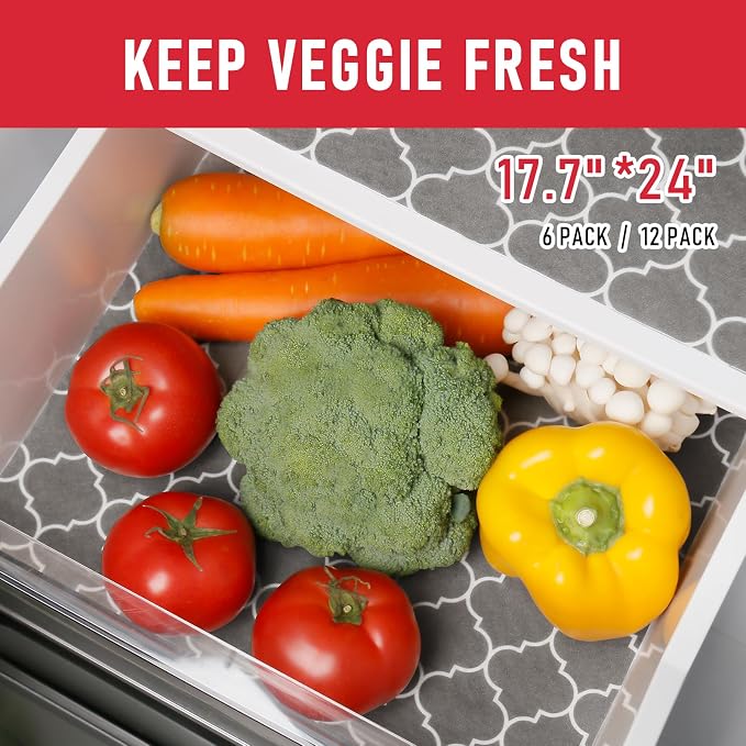 Cooyes Fridge Liners for Refrigerator, Drawer & Shelf Liners for Kitchen Cabinets Non-Adhesive, Breathable Cloth Material, Non-Slip, BPAfree, Machine Washable, Keep Produce Fresh Longer - Image 4
