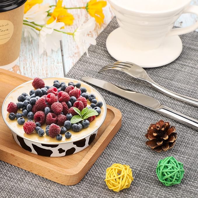 Beasea 4 Inch Mini Pie Tins with Lids, 100 Pack 8 Oz Disposable Tart Pie Pans Black White Aluminum Foil Tart Tins Round Muffin Container Mini Cheesecake Pan for Pie Tart Quiche - Image 5
