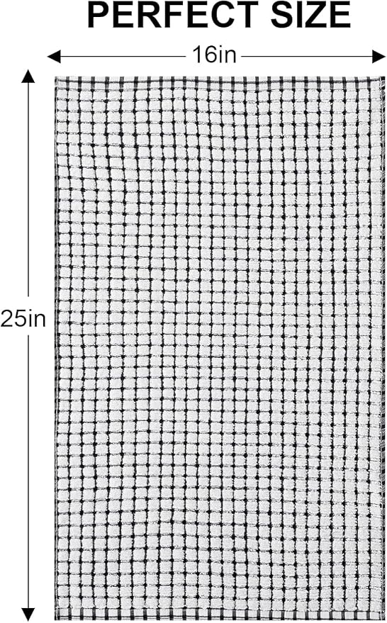 Kitinjoy Cotton 12 Pack Terry Kitchen Towels, Black | 16 x 25 Inches Super Soft and Absorbent Dish Towels, Quick Drying hand towels for kitchen Drying - Image 5