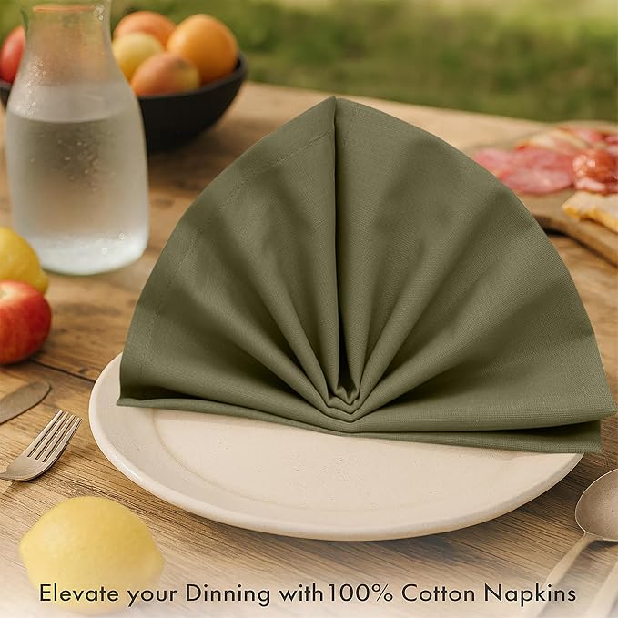 Ruvanti Cloth Napkins Set of 12, 100% Cotton High GSM 18x18 Inches Soft, Washable, Highly Durable & Absorbent, Perfect for Parties, Christmas, Thanksgiving Dinners – Multi Color - Image 4
