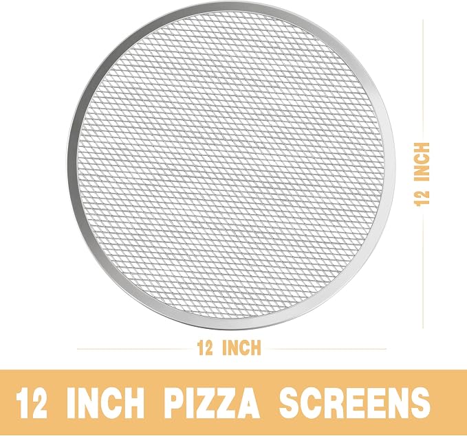 LRui Pizza Screen,12 Inch,12 Pack,Seamless Aluminum Pizza Pan With Holes. - Image 2