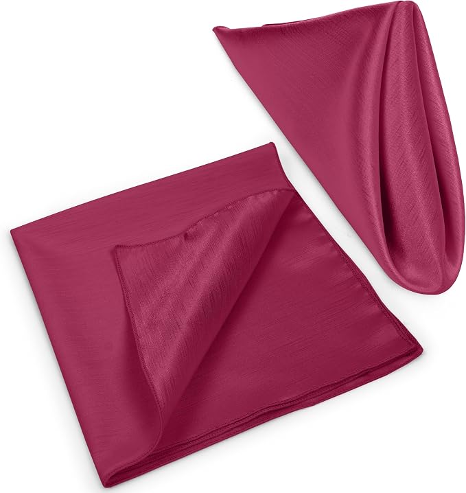 17x17-Inch Shantung Cloth Napkins, Raspberry, Set of 60 | Bulk Case of 5 Dozen, Satin, Square, 100% Polyester Fabric, Reversible, Faux Dupioni Silk Reverse Side, Machine Washable, Red - Image 8