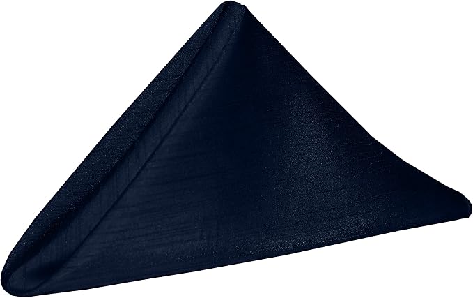 20 x 20-Inch Shantung Satin Cloth Napkins, Navy, Set of 12 by UltimateTextile