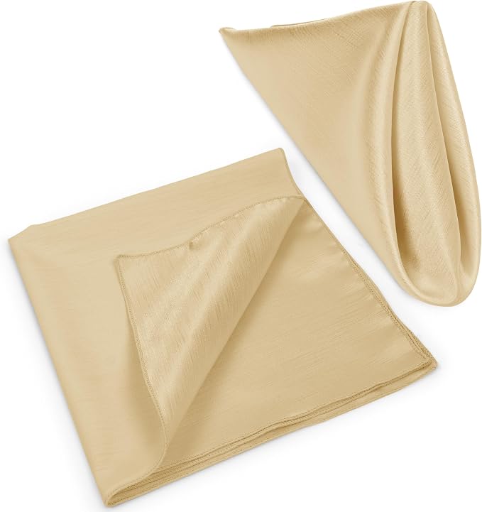17 x 17-Inch Shantung Satin Cloth Napkins, Tan, Set of 36 - Image 8