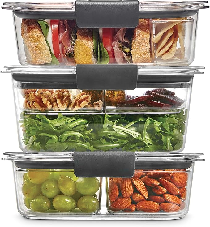 Rubbermaid Brilliance Storage 24-Piece Plastic Lids, Leak Proof Food Container & Leak-Proof Brilliance Food Storage 12-Piece Plastic Containers with Lids, Clear - Image 5