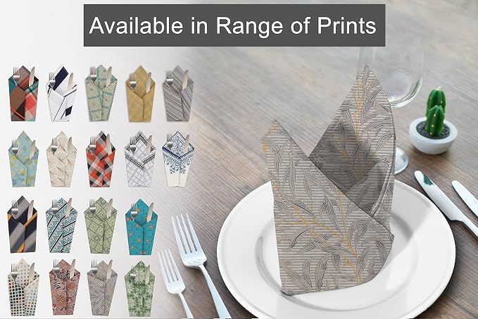RUVANTI Cloth Napkins Set of 6 Cotton 100%, 18x18 Inches Napkins Cloth Washable, Soft, Absorbent. Cotton Napkins for Parties, Christmas, Thanksgiving, Weddings, Dinner Napkins Cloth - Leafy - Image 7