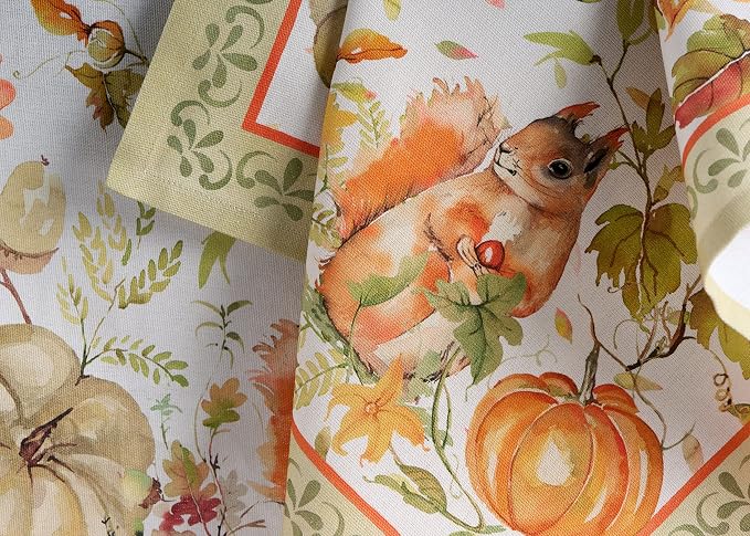 Maison d' Hermine Cloth Napkins Set of 4 Reusable 100% Cotton (20" x 20") | Everyday Square Napkins Cloth Washable Dinner Wedding Restaurant Hotel Kitchen Thanksgiving Christmas - Pumpkin Passion - Image 7