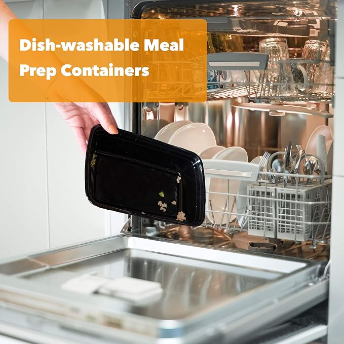 [50 Sets - 38 oz] Meal Prep Containers with Snap Tight Lids - Non-Spill Heavy Duty Food Storage Reusable Freezer Microwavable Dishwasher Safe Plastic Lunch Boxes - Image 2