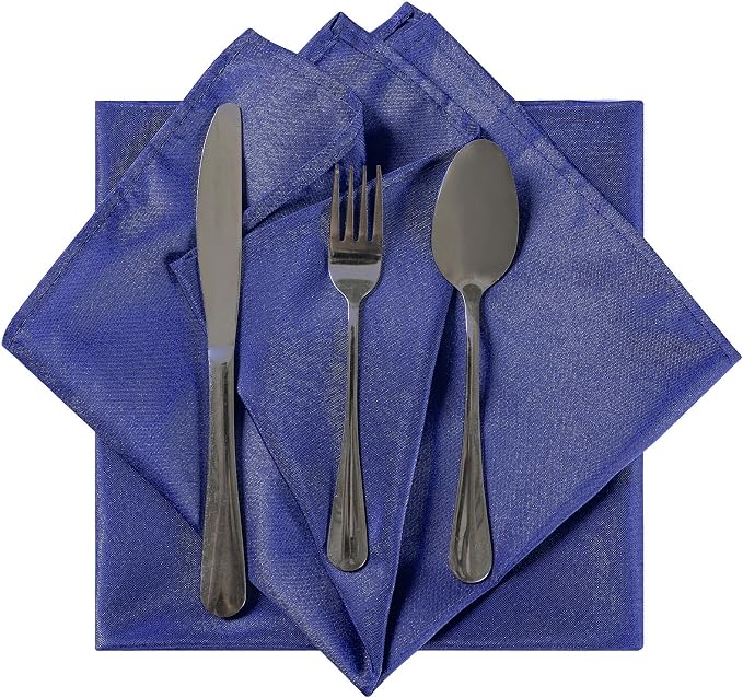 Cloth Napkins 20x20 inch Washable Polyester Dinner Napkins Soft Table Napkins for Wedding Party Dining Banquet(Royal Blue,100PCS) - Image 4