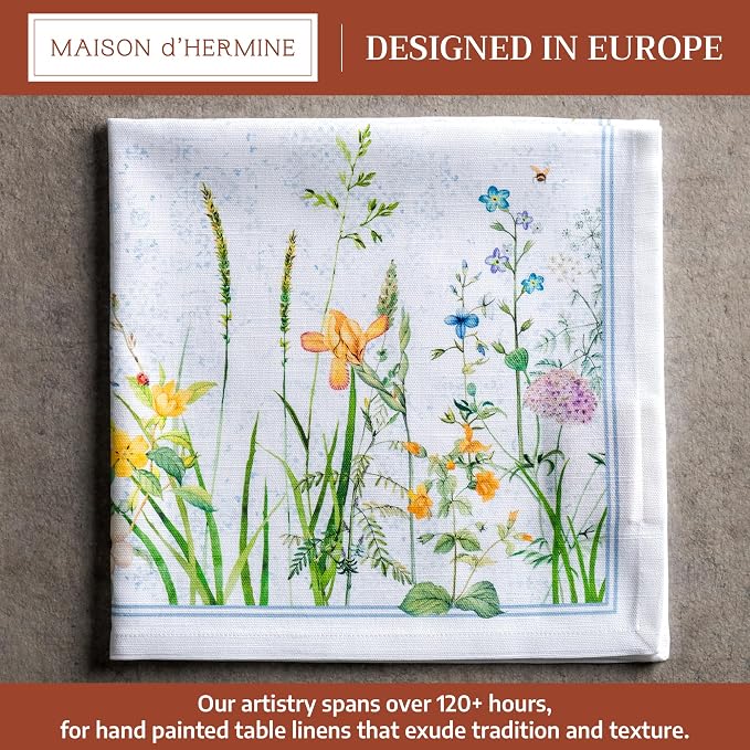 Maison d' Hermine Cloth Napkins Set of 4 Reusable 100% Cotton (20" x 20") | Everyday Square Napkins Cloth Washable Dinner Party Wedding Restaurant Hotel Kitchen Spring Summer - Fleurs De Mai - Image 2