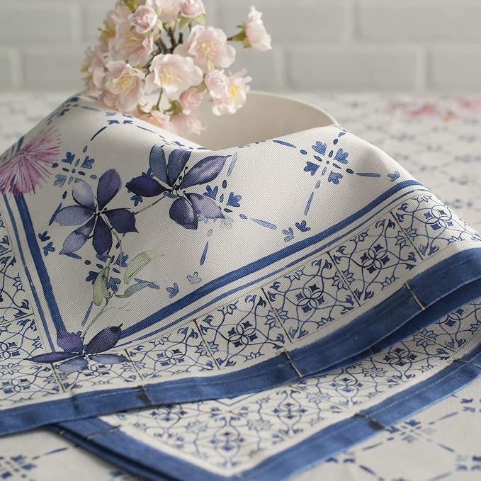Maison d' Hermine Faience Bundle Set 100% Cotton Set of 4 Napkins (20 Inch by 20 Inch) and Set of 4 Place Mats (13 Inch by 19 Inch) - Image 5