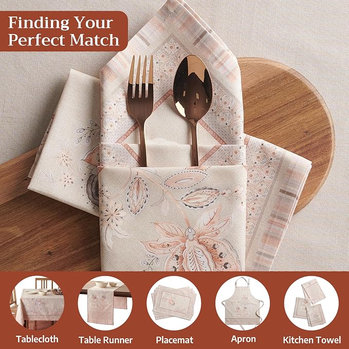 Maison d' Hermine Cloth Napkins Set of 4 100% Combed Cotton (20" x 20") | Everyday Square Napkins Cloth Washable Dinner Party Wedding Restaurant Hotel Kitchen Spring Summer - Society Florals - Image 7