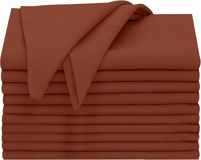 Ruvanti Cloth Napkins Set of 12, 18x18 Inches, Napkin Cloth Washable, Soft & ‎Absorbent 100% Cotton Napkins, Perfect for Wedding, Christmas, ‎Thanksgiving, and Dinner - Rust - Image 9