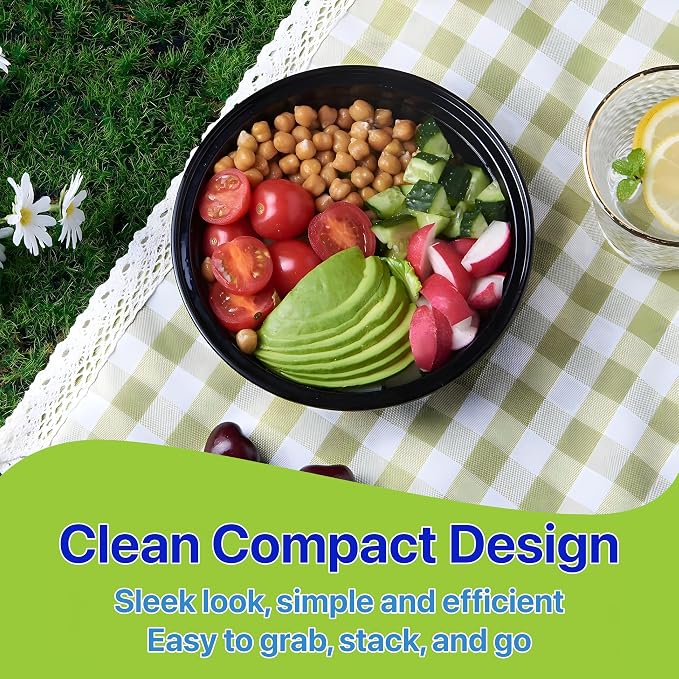 Meal Prep Containers Round [30 Set] x [32 oz] with Lids, 1 compartment, Stackable, Reusable, Leakproof, Food Safe, Microwave, Freezer & Dishwasher Safe for Food Prep Storage (30 Set, 32 oz) - Image 8