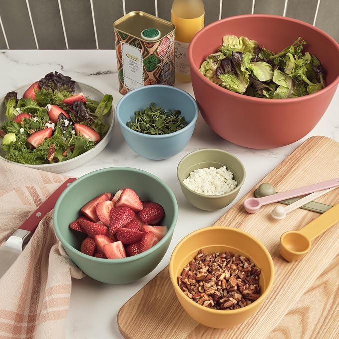 Bamboozle Mixing Bowls | 5 Piece Plant-Based Nesting Bowl Set | Matte Finish | Multi-Color | Dishwasher and Microwave Safe | Desert Bloom - Image 5