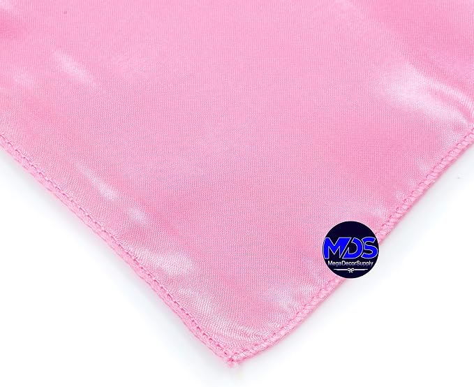 Set of 100 PCS Satin Napkin 12x12 Inch Square, Dinner Table Napkins for Wedding, Bulk Silky Sateen Cloth Napkins for Restaurant Banquet Graduation Birthday Party Decoration - Pink - Image 3