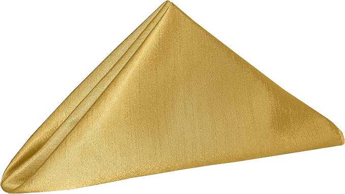 20 x 20-Inch Shantung Satin Cloth Napkins, Gold, Set of 24 - Image 2