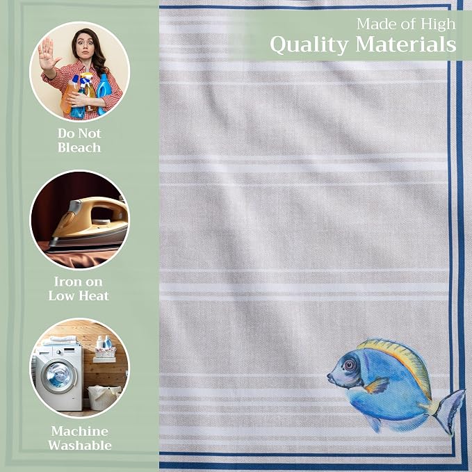 Maison d' Hermine Cloth Napkins Set of 4 Reusable 100% Cotton (20" x 20") | Everyday Square Napkins Cloth Washable Dinner Party Wedding Restaurant Hotel Kitchen Spring Summer - Poisson - Image 3