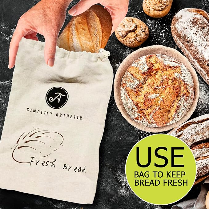 Premium Banneton Bread Proofing Basket - A Complete Sourdough Bread Baking Kit - Bread Baking Supplies - Sourdough Starter Jar Kit - Image 5