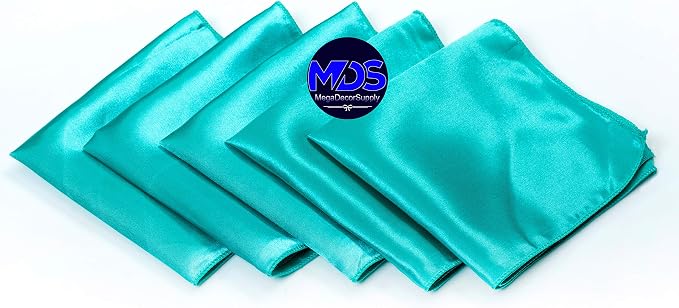 Set of 100 PCS Satin Napkin 12x12 Inch Square, Dinner Table Napkins for Wedding, Bulk Silky Sateen Cloth Napkins for Restaurant Banquet Graduation Birthday Party Decoration - Teal - Image 2