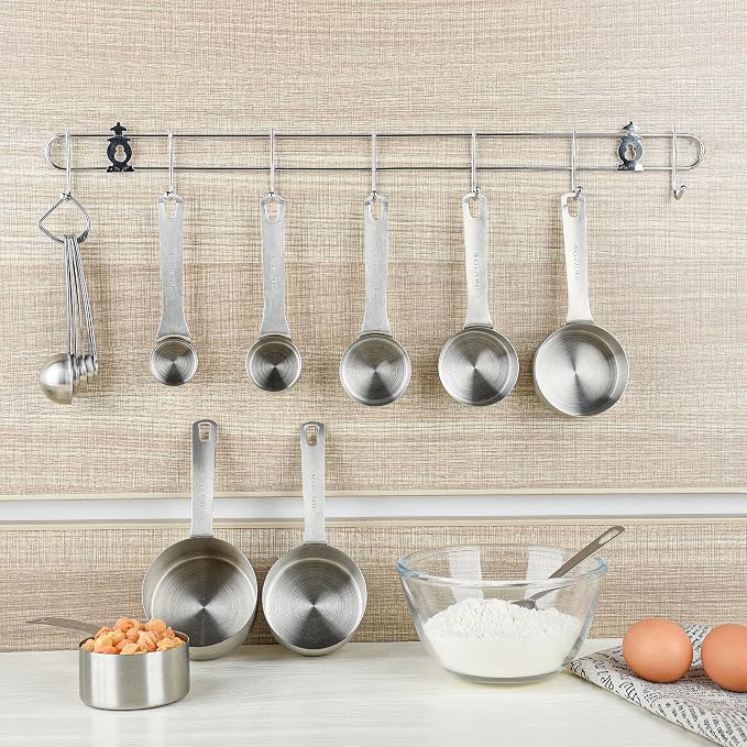 Measuring Cups and Spoons Set, 18/8 Stainless Steel Measuring Cups and Spoons Set with Leveler for Kitchen & Baking, Metric & US Measure Tools with 2/3 & 3/4 Cups - Image 8