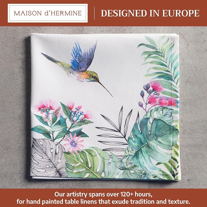 Maison d' Hermine Cloth Napkins Set of 4 Reusable 100% Cotton (20" x 20") | Everyday Square Napkins Cloth Washable Dinner Party Wedding Restaurant Hotel Kitchen Spring Summer - Tropiques - Image 2
